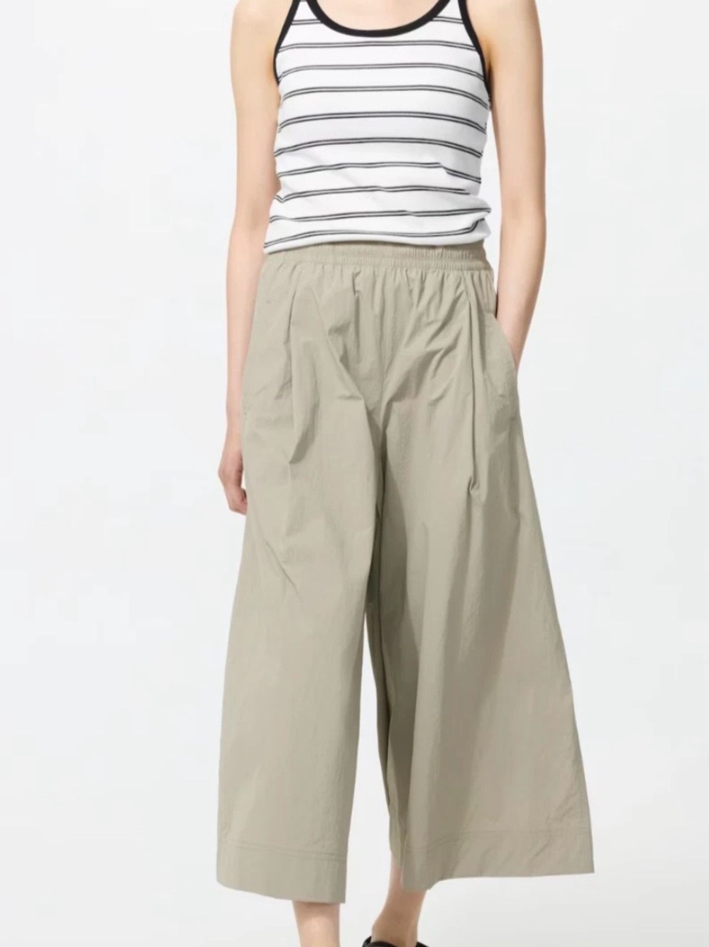 NWT Uniqlo Women’s Nylon Culotte Wide Leg Cropped Pants